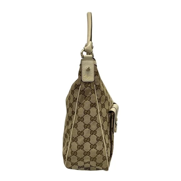 GUCCI GG Pattern, Abbey Beige Dark Brown Cream Jacquard Leather 438-090125 - Picture 4 of 14